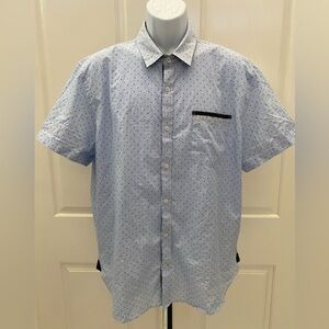 Gbg Light Blue Short Sleeve Button Shirt Sz XL